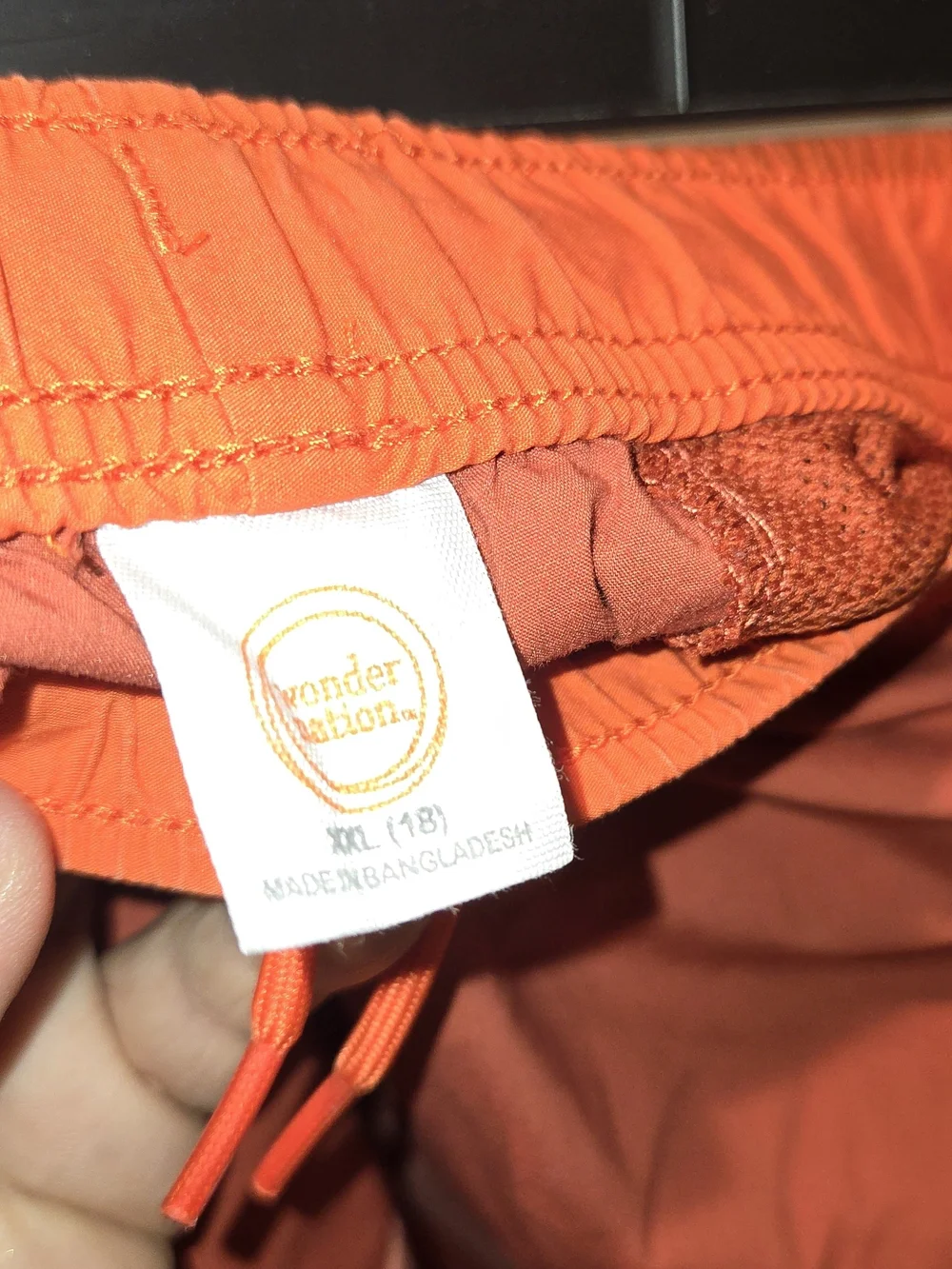 wonder nation Rust & Blue Colorblock Cargo Swim Trunks